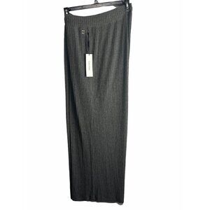 Calvin Klein Women's Elastic Waist Gray Ribbed Wide Leg Pants 1X NWT